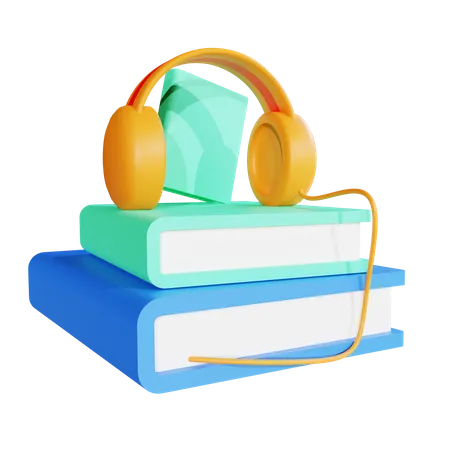 Audio Books  3D Illustration