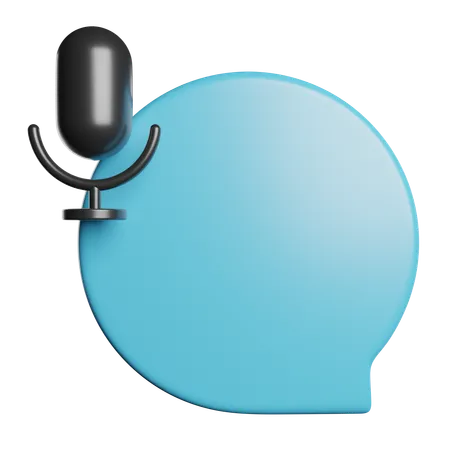Chat Bubble Voice 3D Icon