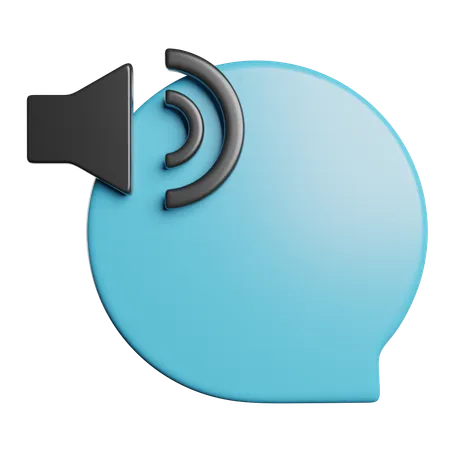 Chat Bubble Audio 3D Icon
