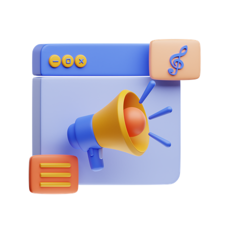 Audio Content  3D Icon