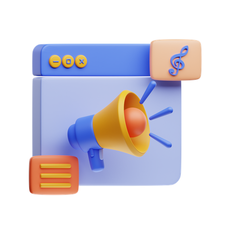 Audio Content  3D Icon