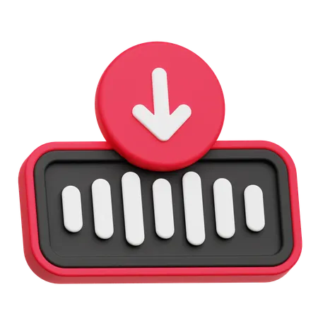 Audio Download  3D Icon