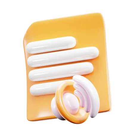 Audio file  3D Icon