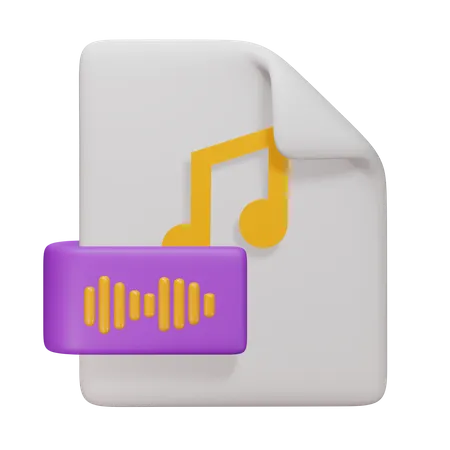 Audio File  3D Icon