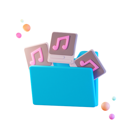 Audio Files  3D Illustration