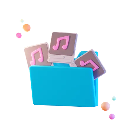 Audio Files  3D Illustration