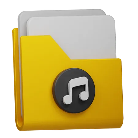 Audio Folder  3D Icon