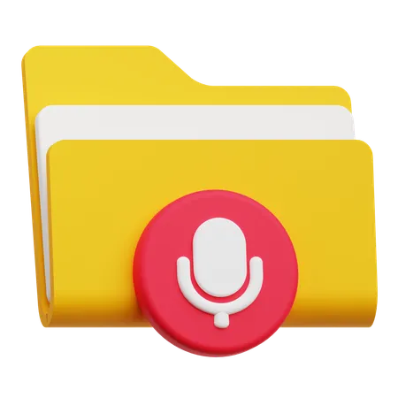 Audio Folder  3D Icon