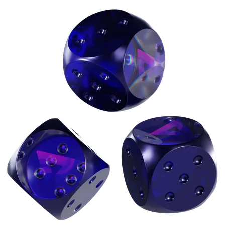 Audio Glass Dice Crypto  3D Icon