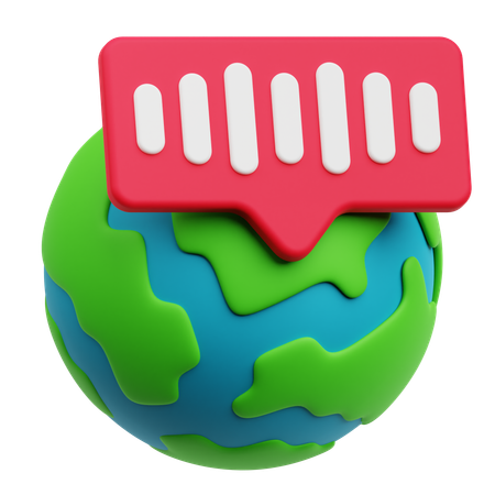 Audio global  3D Icon