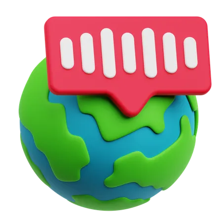 Audio global  3D Icon