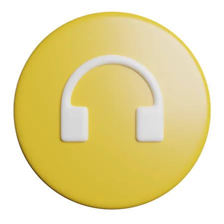 Audio Headset Button 3D Icon