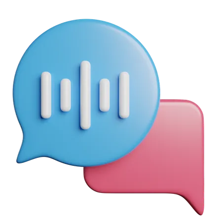 Audio Message Chat 3D Icon