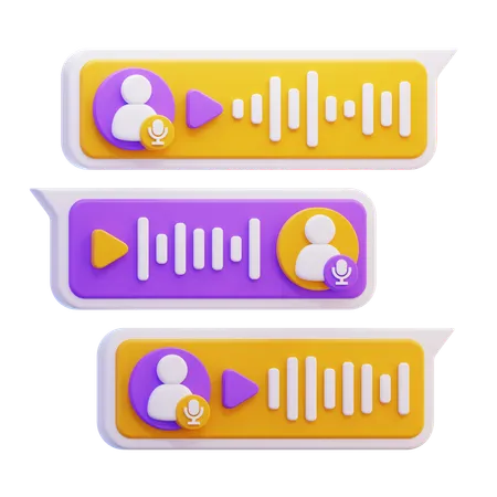 Audio message  3D Icon