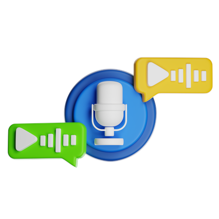Audio Message  3D Icon