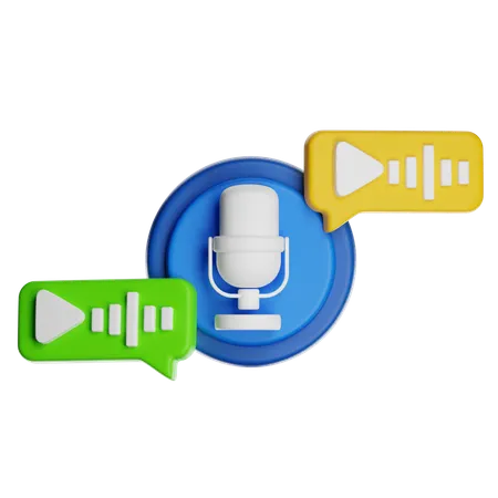 Audio Message  3D Icon