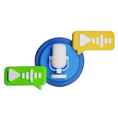 Audio Message  3D Icon