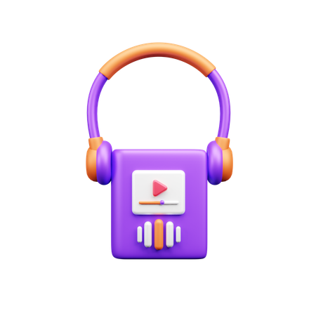 Audio-Abspielgerät; Audio-Player; Musikabspielgerät  3D Icon