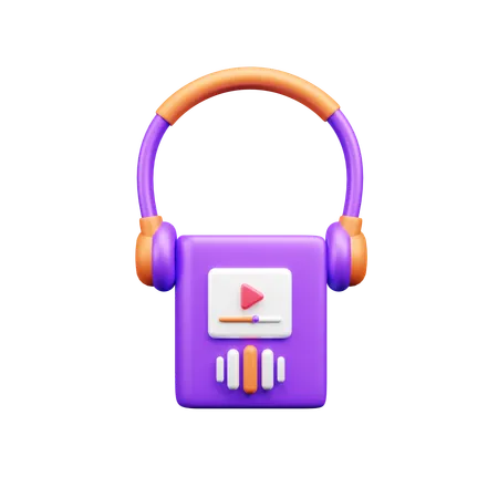 Audio-Abspielgerät; Audio-Player; Musikabspielgerät  3D Icon