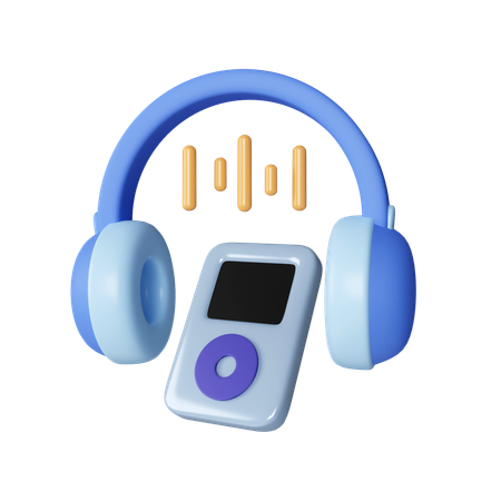 Audio-Abspielgerät; Audio-Player; Musikabspielgerät  3D Icon