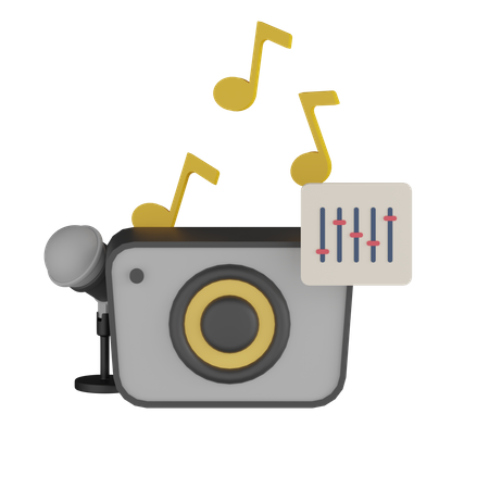 Audio Player 3D Icon