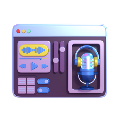 Podcast de áudio  3D Icon