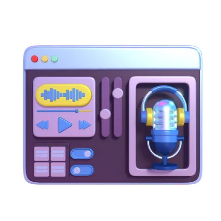 Podcast de áudio  3D Icon