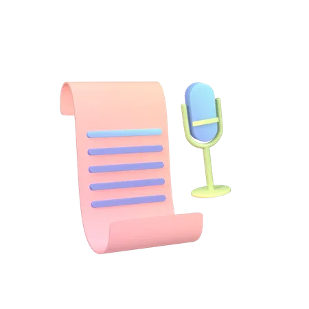 Audio Script  3D Icon