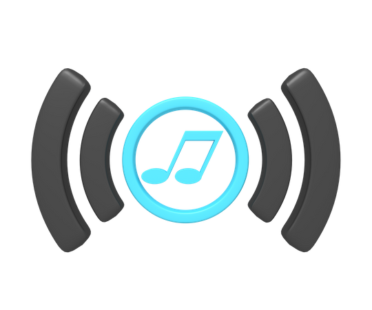 Audio Streaming  3D Icon