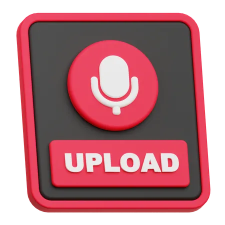 Audio Upload  3D Icon