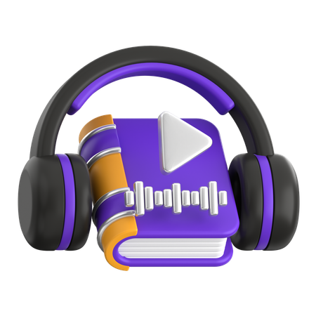 Audiobook with Play Button  3D Icon