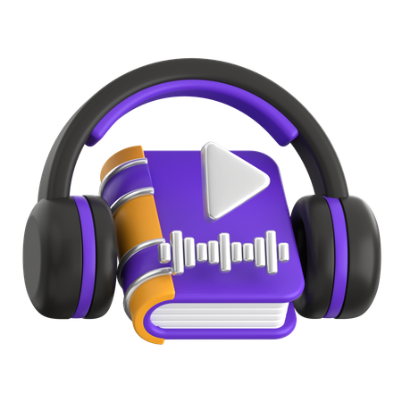 Audiolivro com botão Play  3D Icon