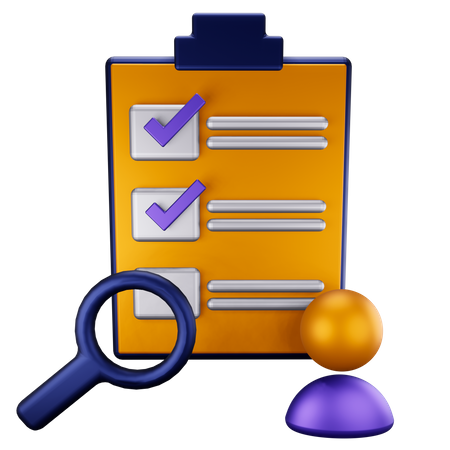 Audit checklist 3D Illustration