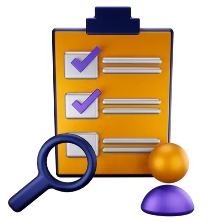 Audit checklist 3D Illustration