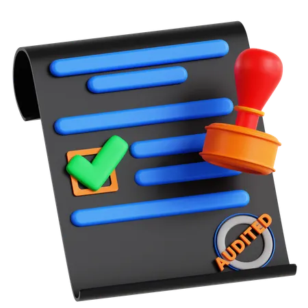Audit Stamp  3D Icon