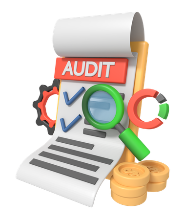 Auditoria financeira  3D Icon