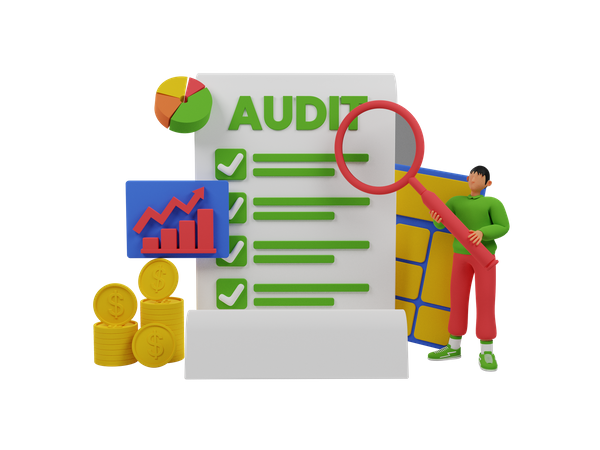 Auditoria financeira  3D Icon