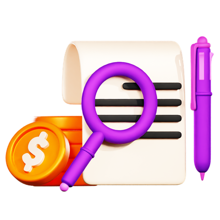 Auditoría financiera  3D Icon