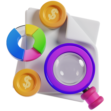Visualización financiera de auditoría  3D Icon