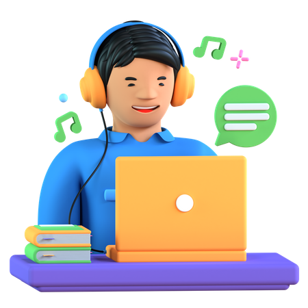 Auditory Learning 3D Illustration
