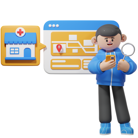 Auf der Suche nach dem nächstgelegenen Reformhaus  3D Icon
