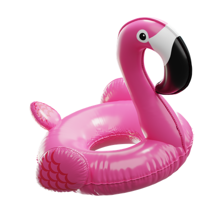 Aufblasbarer rosa Flamingo  3D Illustration