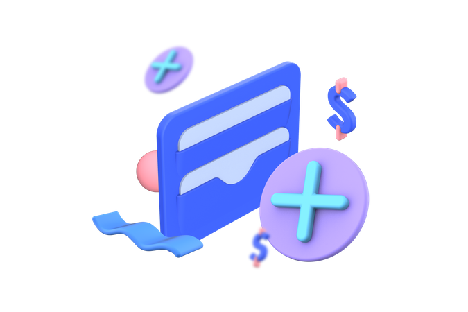 Auflade-Wallet  3D Illustration