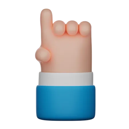 Aufmerksamkeit heben Handgeste Zeichen  3D Icon