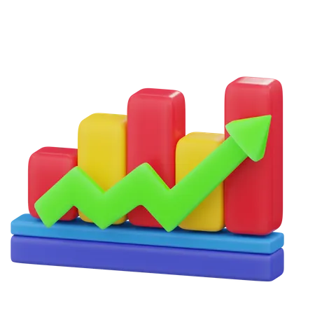 Aufsteigendes Boxdiagramm  3D Icon