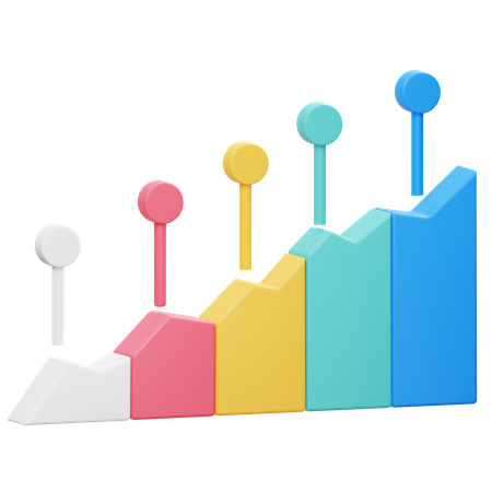 Aufsteigendes Diagramm  3D Icon