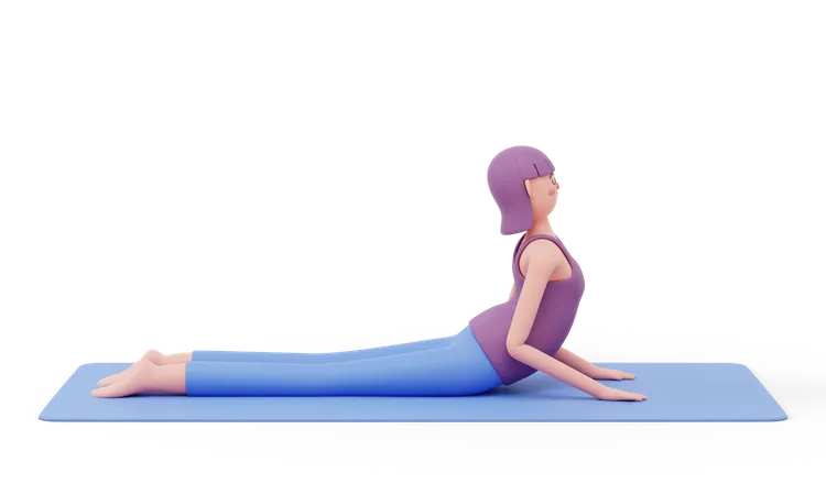 Aufwärts gerichteter Hund Yogapose  3D Illustration