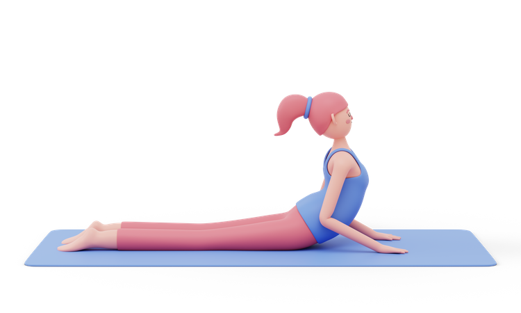 Aufwärts gerichteter Hund Yogapose  3D Illustration