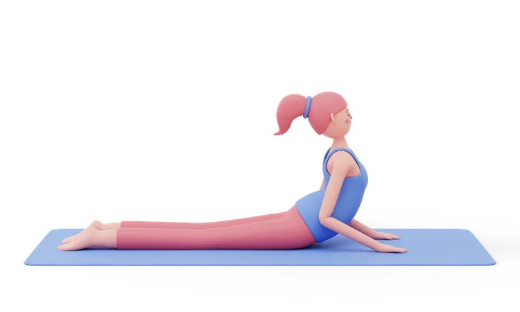 Aufwärts gerichteter Hund Yogapose  3D Illustration