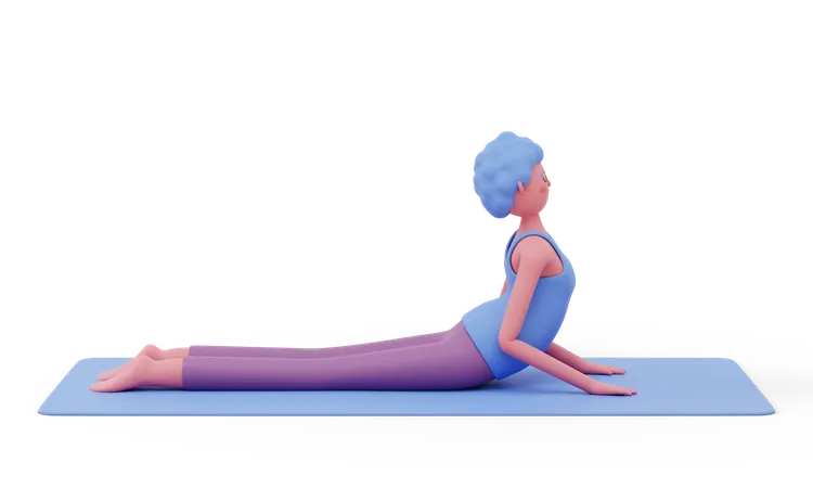 Aufwärts gerichteter Hund Yogapose  3D Illustration